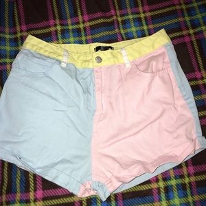 Pastel jean shorts